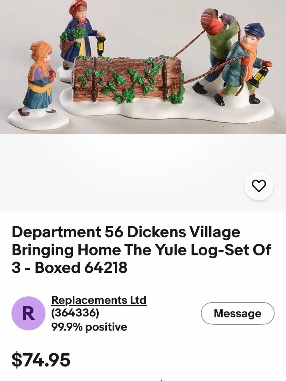 Department 56 Porcelain Carolers with Yule Log – Department 56